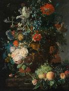 Jan van Huijsum Still Life with Flowers and Fruit oil painting on canvas